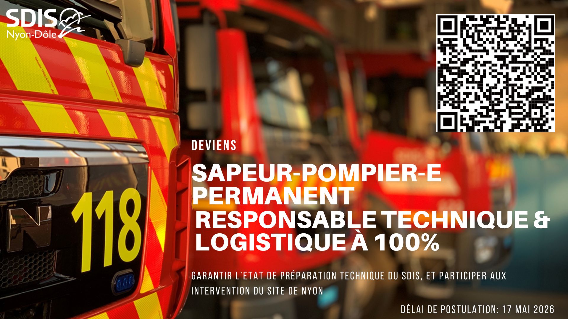 Annonce d'emploi SP permanent, responsable technique & logistique